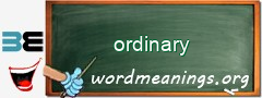 WordMeaning blackboard for ordinary